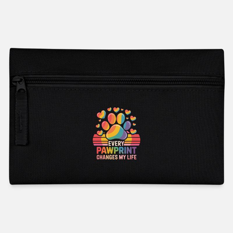 Every Pawprint Changes My Life Rainbow Paw - Pencil Case - black