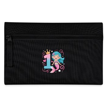 Mermaid 1st Birthday 1 Year - Pencil Case - black - Front