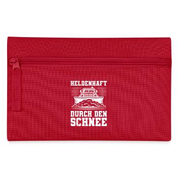 Schneeräumen HELDENHAFT DURCH DEN SCHNEE - Federtasche - Rot - Vorne
