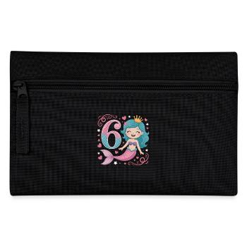 Mermaid 6th Birthday 6 Years - Pencil Case - black - Front