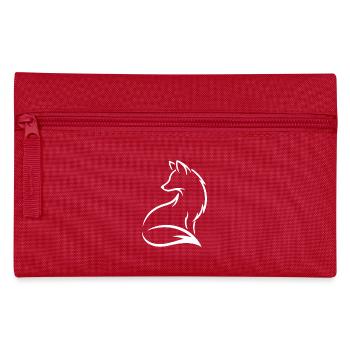 Fuchs Silhouette - Wildtier Line Art Natur Design - Federtasche - Rot - Vorne