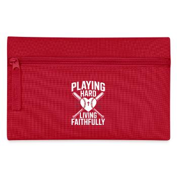Christlicher Baseballspieler Bibelglaube Jesus Christus - Federtasche - Rot - Vorne