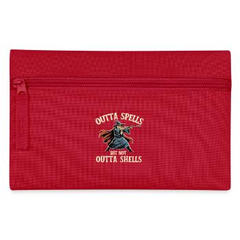 Outta Spells Not Outta Shells Wizard Gun Humor - Pencil Case - red - Front