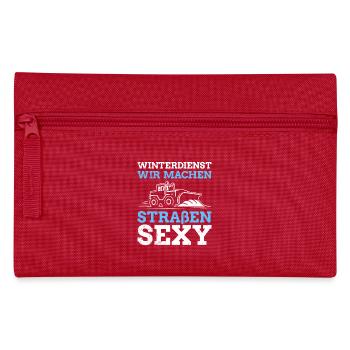 WINTERDIENST WIR MACHEN STRAßEN SEXY Lustig - Federtasche - Rot - Vorne