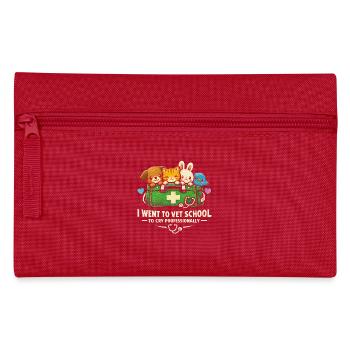 Tierarzt Tiermediziner Cry Professionally - Federtasche - Rot - Vorne