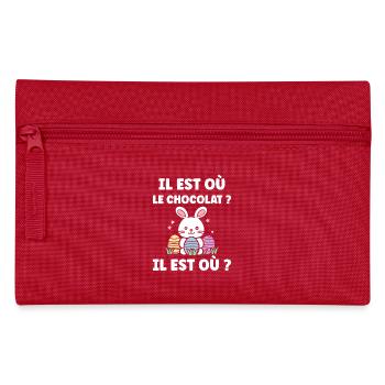 il est où le chocolat - Trousse - rouge - Devant