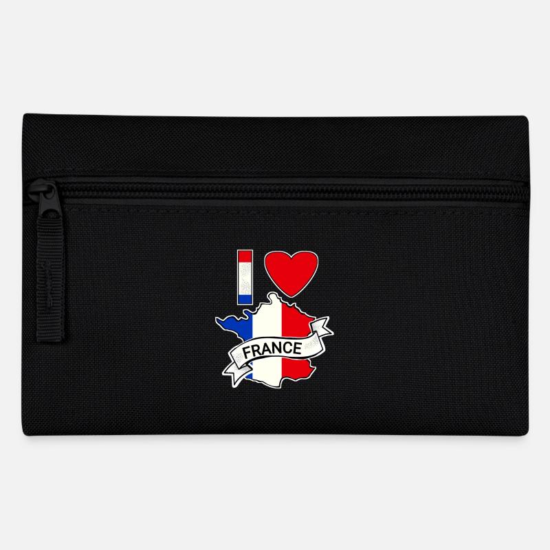 Frankreich - Flagge - Karte - Federtasche - Schwarz