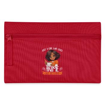 Nur Ein Mädchen, Das Anime Liebt Und Afro Zeichnet - Federtasche - Rot - Vorne