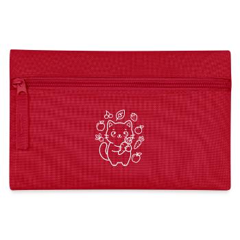 Chat Kawaii aux fruits et légumes - Trousse - rouge - Devant