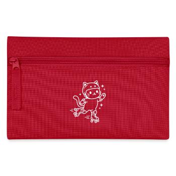 Rollschuh Kawaii Katze - Federtasche - Rot - Vorne