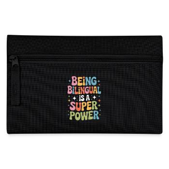 Foreign Language Sayings Funny Foreign Language Gift - Pencil Case - black - Front