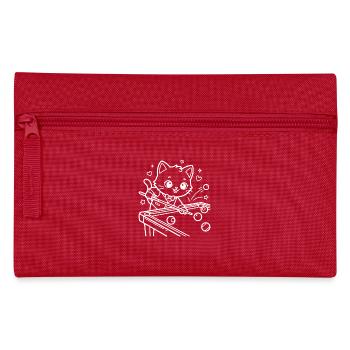 Billard Kawaii Katze Queue Sport - Federtasche - Rot - Vorne