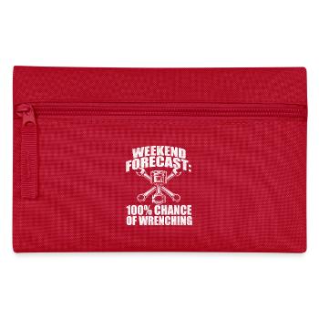 Weekend Forecast 100 Percent Wrenching - Pencil Case - red - Front