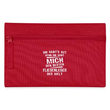 Fliesenleger - Federtasche - Rot - Vorne