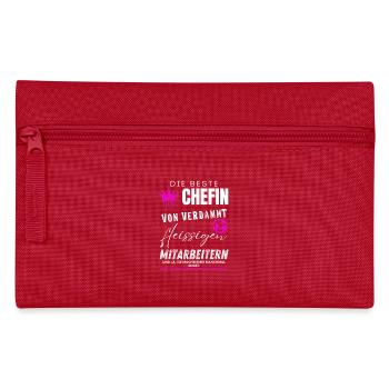 beste Chefin von verdammt fleissigen Mitarbeitern - Federtasche - Rot - Vorne