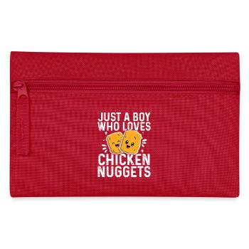Nur ein Junge, der Chicken Nuggets liebt, lustige Kinder - Federtasche - Rot - Vorne