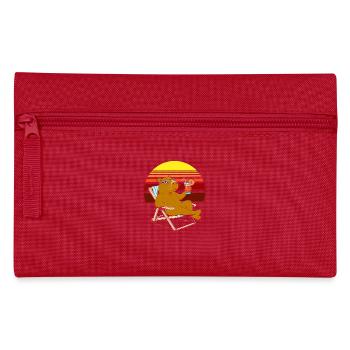 Capybara auf der Sonnenliege Retro-Sonnenurlaub - Federtasche - Rot - Vorne