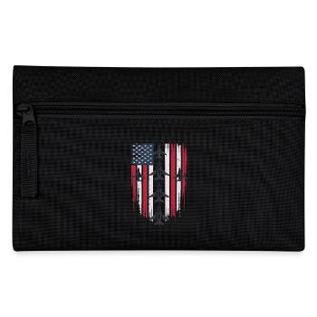 Jet Fighter USA Flag – Pilot Airplane - Pencil Case - black - Front
