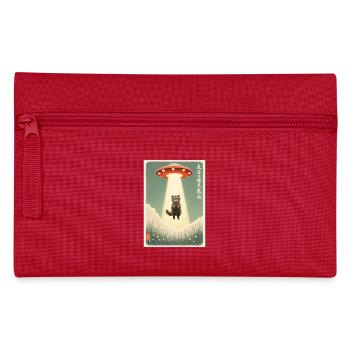 Waschbär, UFO, Entführung, Aliens, Ausserirdische - Federtasche - Rot - Vorne