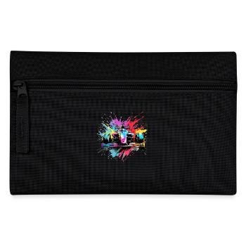 Speed Cars Racer Colorful Splash Art Racing - Pencil Case - black - Front