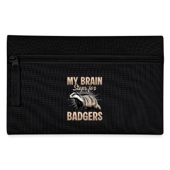 Funny Animal Badger - Pencil Case - black - Front