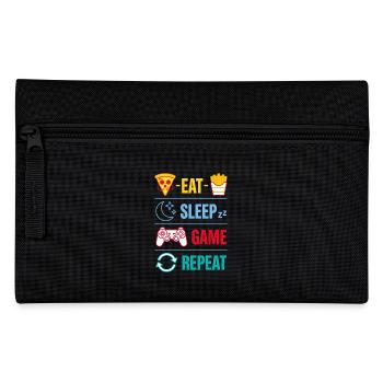 Répéter des citations de jeu Eat Sleep Game pour le joueur - Trousse - noir - Devant
