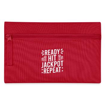 Casino Gambler Ready Hit Jackpot Repeat Gambling - Pencil Case - red - Front