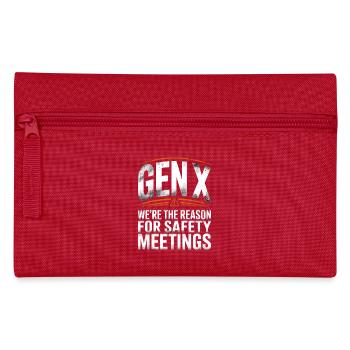 Gen X Security Meetings Saying - Pencil Case - red - Front