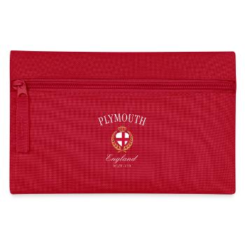 Plymouth England Wappen Krone – Reise Souvenir - Federtasche - Rot - Vorne