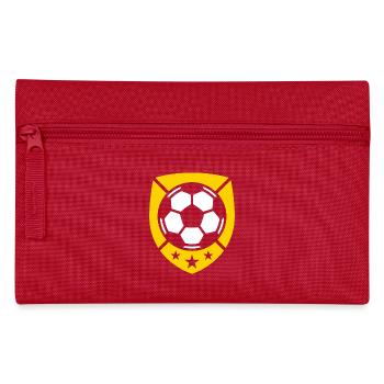 Emblème du ballon de football à blason doré - Trousse - rouge - Devant