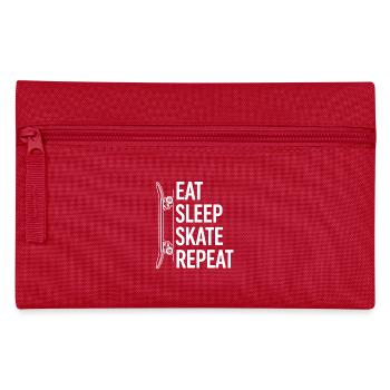 Eat Sleep Skate Repeat | Skateboard - Pencil Case - red - Front