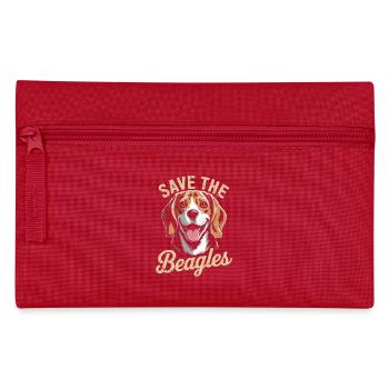 Save the Beagles Dog Porträt-Tee - Federtasche - Rot - Vorne