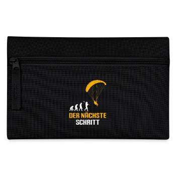 Paraglider Geschenk DER NÄCHSTE SCHRITT - Federtasche - Schwarz - Vorne