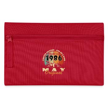 Cadeau d’anniversaire vintage de mai 1986 - Trousse - rouge - Devant