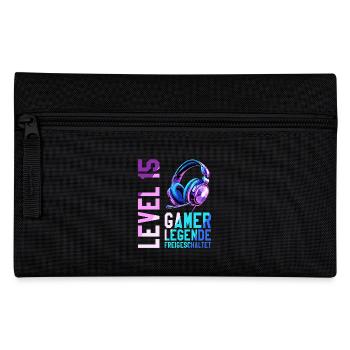 15. Geburtstag Junge Mädchen Gaming Level 15 Jahre - Federtasche - Schwarz - Vorne