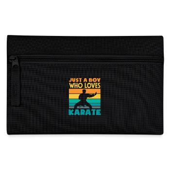 Juste un garçon qui adore les arts martiaux rétro de karaté - Trousse - noir - Devant
