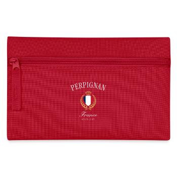 Perpignan Frankreich Wappen Krone – Reise Souvenir - Federtasche - Rot - Vorne