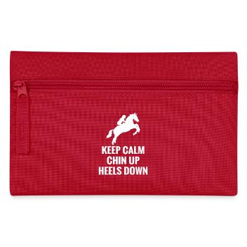 Keep Calm Chin Up Heels Down - Pencil Case - red - Front