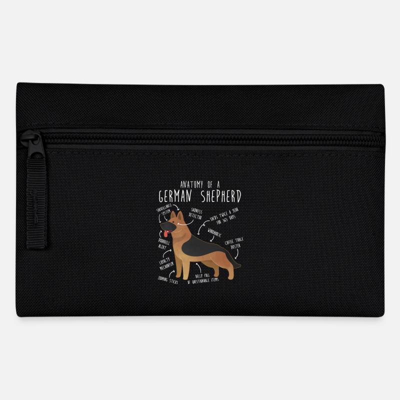 Anatomie des Deutschen Schäferhundes - Federtasche - Schwarz