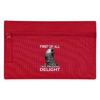 Perroquet gris d’Afrique humour perroquet espiègle oiseau sarcasme - Trousse - rouge - Devant