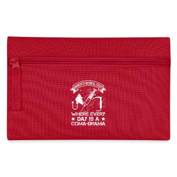 Anesthesiologist Coma-Drama Anesthesia - Pencil Case - red - Front