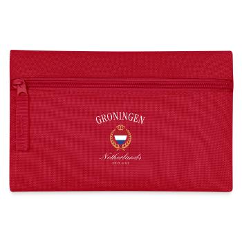 Groningen Wappen Krone Niederlande Reise Souvenir - Federtasche - Rot - Vorne