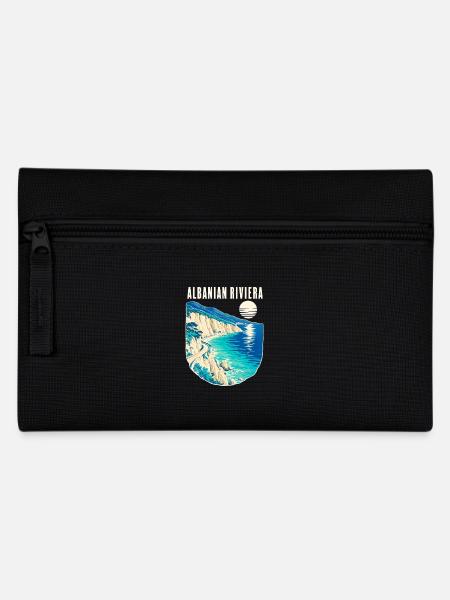 Albanian Riviera Travel Poster for Beach Vacation - Pencil Case - black