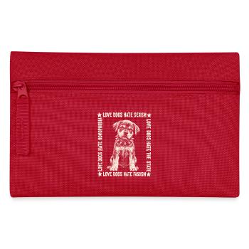 Chemise Love Dogs Hate Fascism - Trousse - rouge - Devant
