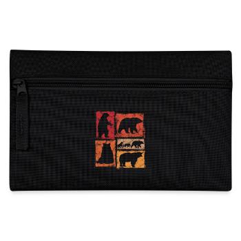 Ours Imprimé rétro Vintage Animal - Trousse - noir - Devant