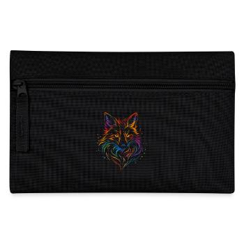 Fuchs Line Art – Farbenfrohes Fox Design - Federtasche - Schwarz - Vorne