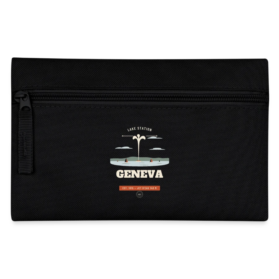 Geneva badge on a pencil case, black