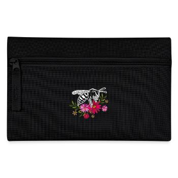 Bee With Flowers - Pencil Case - black - Front