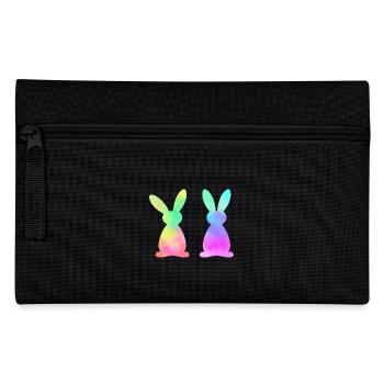 Lapins de Pâques colorés Aquarelle - Trousse - noir - Devant