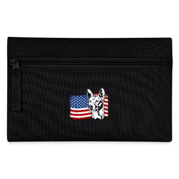 Basenji US America Flag Dogs Wilsigns - Pencil Case - black - Front